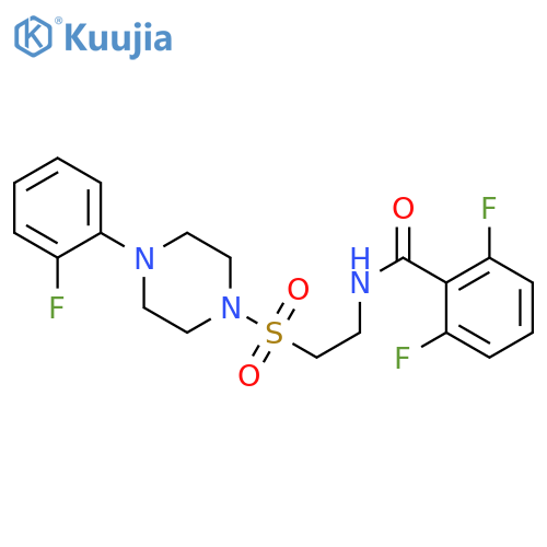 2,6-difluoro-N-(2-{4-(2-fluorophenyl)piperazin-1-ylsulfonyl}ethyl)benzamide structure