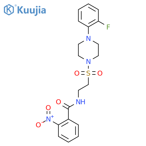 N-(2-{4-(2-fluorophenyl)piperazin-1-ylsulfonyl}ethyl)-2-nitrobenzamide structure