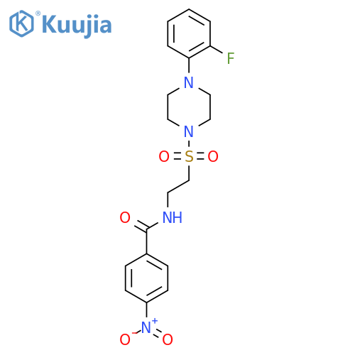 N-(2-{4-(2-fluorophenyl)piperazin-1-ylsulfonyl}ethyl)-4-nitrobenzamide structure