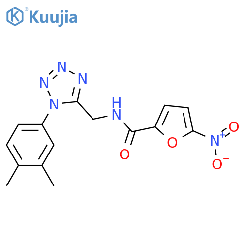 N-{1-(3,4-dimethylphenyl)-1H-1,2,3,4-tetrazol-5-ylmethyl}-5-nitrofuran-2-carboxamide structure