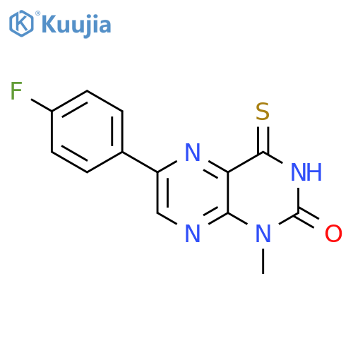 6-(4-fluorophenyl)-1-methyl-4-sulfanyl-1,2-dihydropteridin-2-one structure