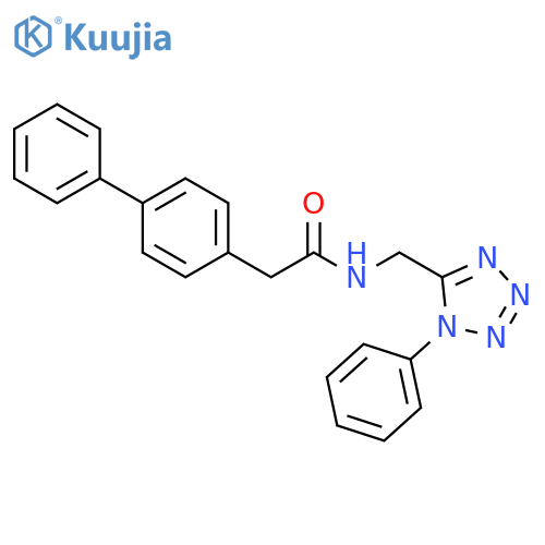 2-{1,1'-biphenyl-4-yl}-N-(1-phenyl-1H-1,2,3,4-tetrazol-5-yl)methylacetamide structure