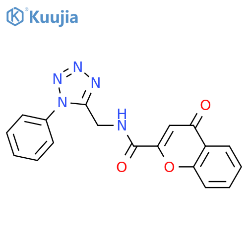 4-oxo-N-(1-phenyl-1H-1,2,3,4-tetrazol-5-yl)methyl-4H-chromene-2-carboxamide structure