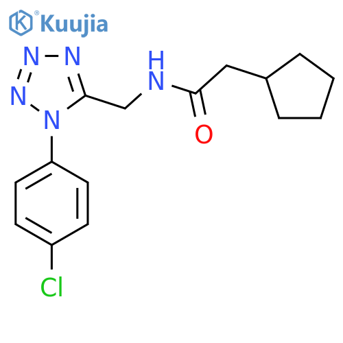 N-{1-(4-chlorophenyl)-1H-1,2,3,4-tetrazol-5-ylmethyl}-2-cyclopentylacetamide structure