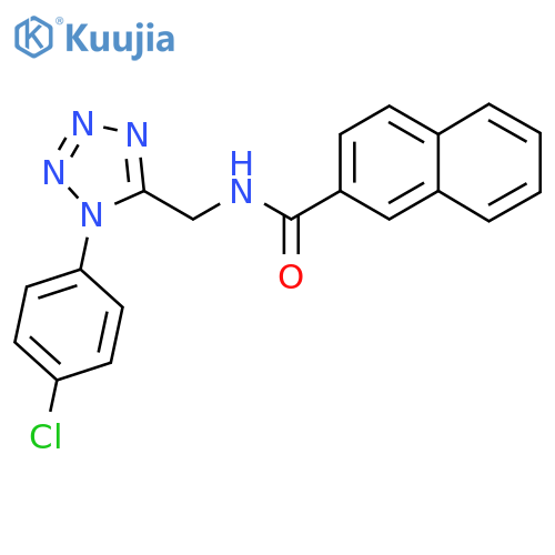 N-{1-(4-chlorophenyl)-1H-1,2,3,4-tetrazol-5-ylmethyl}naphthalene-2-carboxamide structure