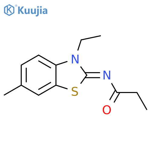 N-(2E)-3-ethyl-6-methyl-2,3-dihydro-1,3-benzothiazol-2-ylidenepropanamide structure