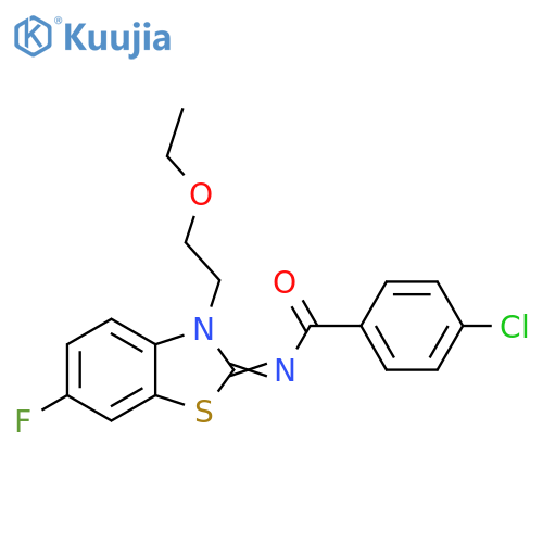 4-chloro-N-(2Z)-3-(2-ethoxyethyl)-6-fluoro-2,3-dihydro-1,3-benzothiazol-2-ylidenebenzamide structure