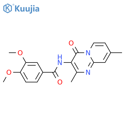 N-{2,8-dimethyl-4-oxo-4H-pyrido1,2-apyrimidin-3-yl}-3,4-dimethoxybenzamide structure