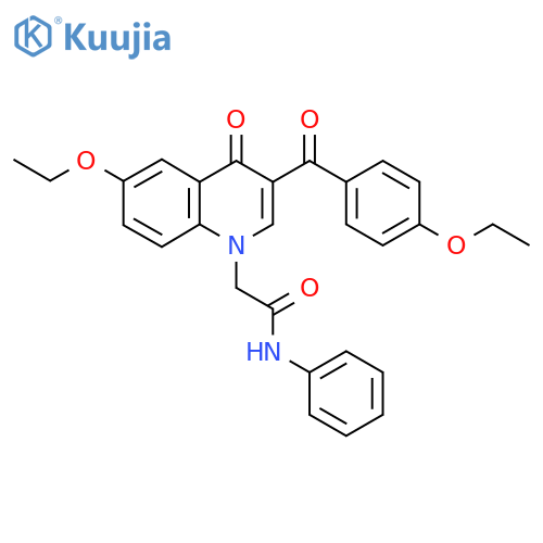 2-6-ethoxy-3-(4-ethoxybenzoyl)-4-oxo-1,4-dihydroquinolin-1-yl-N-phenylacetamide structure