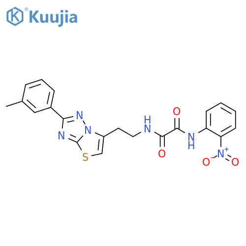 N-{2-2-(3-methylphenyl)-1,2,4triazolo3,2-b1,3thiazol-6-ylethyl}-N'-(2-nitrophenyl)ethanediamide structure