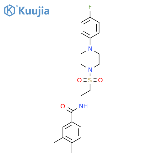 N-(2-{4-(4-fluorophenyl)piperazin-1-ylsulfonyl}ethyl)-3,4-dimethylbenzamide structure