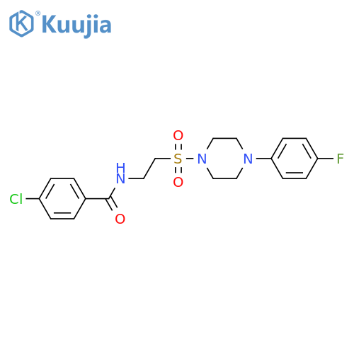 4-chloro-N-(2-{4-(4-fluorophenyl)piperazin-1-ylsulfonyl}ethyl)benzamide structure