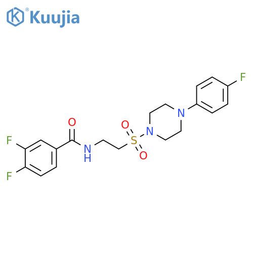 3,4-difluoro-N-(2-{4-(4-fluorophenyl)piperazin-1-ylsulfonyl}ethyl)benzamide structure