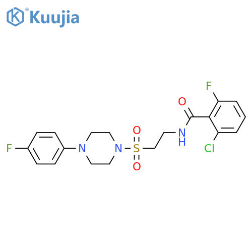 2-chloro-6-fluoro-N-(2-{4-(4-fluorophenyl)piperazin-1-ylsulfonyl}ethyl)benzamide structure