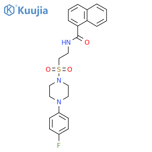 N-(2-{4-(4-fluorophenyl)piperazin-1-ylsulfonyl}ethyl)naphthalene-1-carboxamide structure