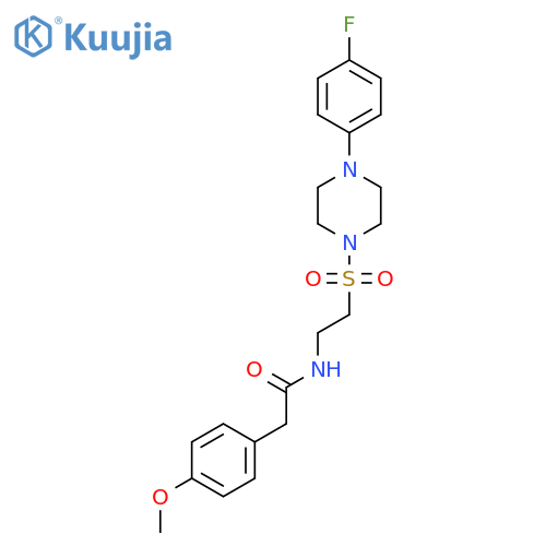 N-(2-{4-(4-fluorophenyl)piperazin-1-ylsulfonyl}ethyl)-2-(4-methoxyphenyl)acetamide structure