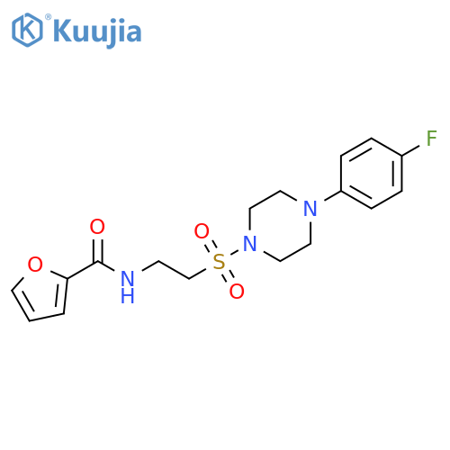 N-(2-{4-(4-fluorophenyl)piperazin-1-ylsulfonyl}ethyl)furan-2-carboxamide structure