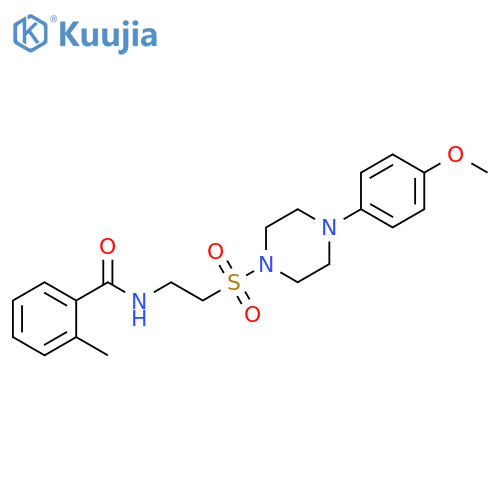 N-(2-{4-(4-methoxyphenyl)piperazin-1-ylsulfonyl}ethyl)-2-methylbenzamide structure