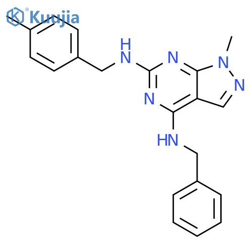 N4-benzyl-1-methyl-N6-(4-methylphenyl)methyl-1H-pyrazolo3,4-dpyrimidine-4,6-diamine structure