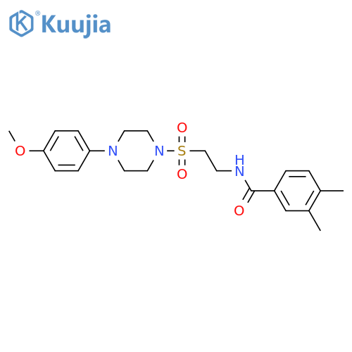 N-(2-{4-(4-methoxyphenyl)piperazin-1-ylsulfonyl}ethyl)-3,4-dimethylbenzamide structure