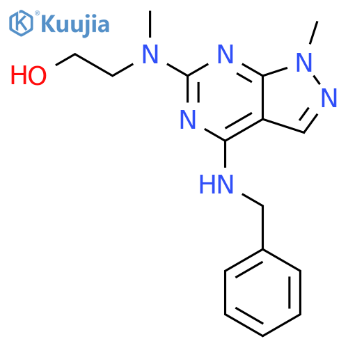 2-{4-(benzylamino)-1-methyl-1H-pyrazolo3,4-dpyrimidin-6-yl(methyl)amino}ethan-1-ol structure