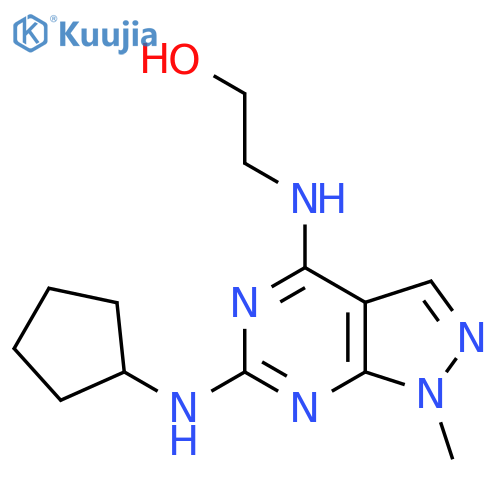 2-{6-(cyclopentylamino)-1-methyl-1H-pyrazolo3,4-dpyrimidin-4-ylamino}ethan-1-ol structure