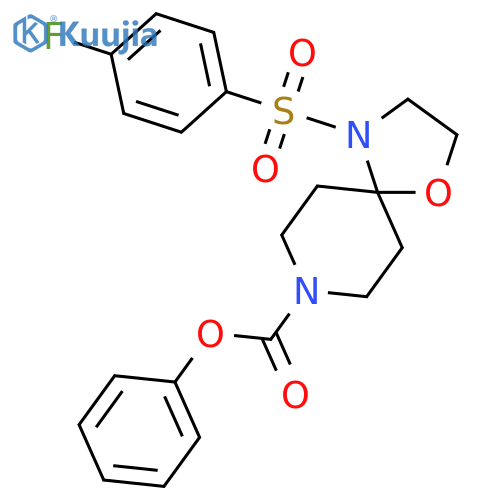 phenyl 4-(4-fluorobenzenesulfonyl)-1-oxa-4,8-diazaspiro4.5decane-8-carboxylate structure
