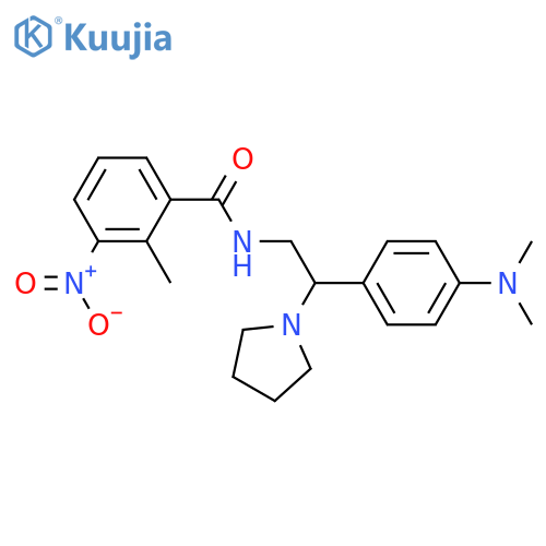N-{2-4-(dimethylamino)phenyl-2-(pyrrolidin-1-yl)ethyl}-2-methyl-3-nitrobenzamide structure