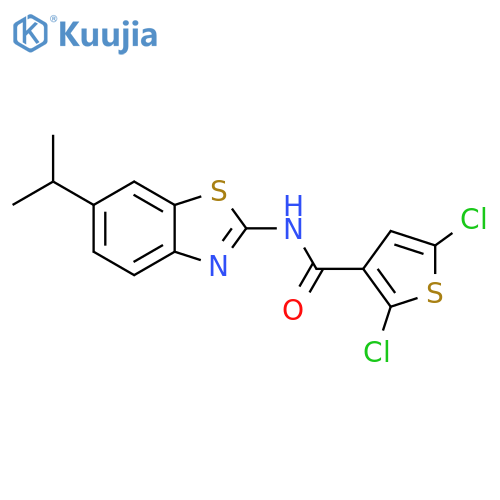 2,5-dichloro-N-6-(propan-2-yl)-1,3-benzothiazol-2-ylthiophene-3-carboxamide structure