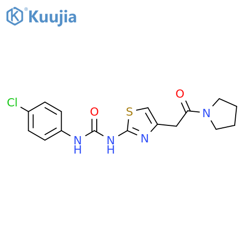 1-(4-chlorophenyl)-3-{4-2-oxo-2-(pyrrolidin-1-yl)ethyl-1,3-thiazol-2-yl}urea structure