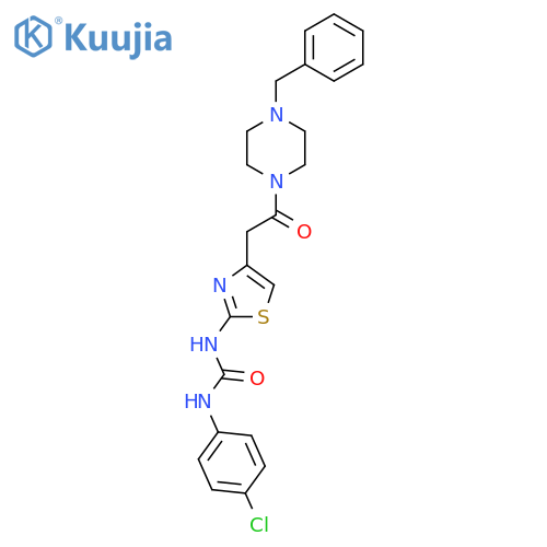 3-{4-2-(4-benzylpiperazin-1-yl)-2-oxoethyl-1,3-thiazol-2-yl}-1-(4-chlorophenyl)urea structure