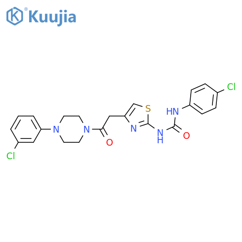 1-(4-chlorophenyl)-3-(4-{2-4-(3-chlorophenyl)piperazin-1-yl-2-oxoethyl}-1,3-thiazol-2-yl)urea structure