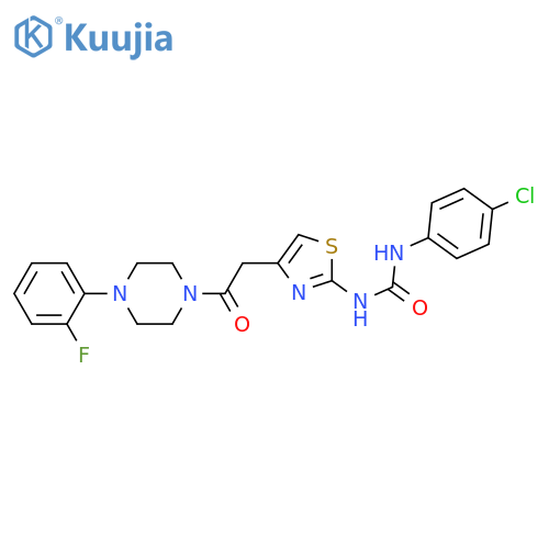 1-(4-chlorophenyl)-3-(4-{2-4-(2-fluorophenyl)piperazin-1-yl-2-oxoethyl}-1,3-thiazol-2-yl)urea structure