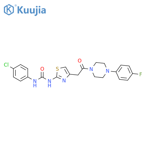 1-(4-chlorophenyl)-3-(4-{2-4-(4-fluorophenyl)piperazin-1-yl-2-oxoethyl}-1,3-thiazol-2-yl)urea structure