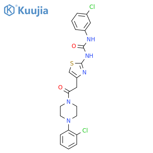 1-(3-Chlorophenyl)-3-(4-(2-(4-(2-chlorophenyl)piperazin-1-yl)-2-oxoethyl)thiazol-2-yl)urea structure