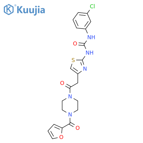 1-(3-chlorophenyl)-3-(4-{2-4-(furan-2-carbonyl)piperazin-1-yl-2-oxoethyl}-1,3-thiazol-2-yl)urea structure