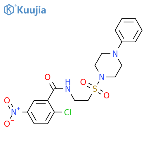 2-chloro-5-nitro-N-{2-(4-phenylpiperazin-1-yl)sulfonylethyl}benzamide structure