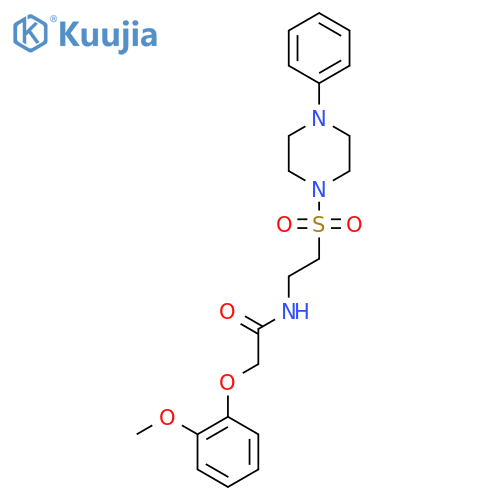 2-(2-methoxyphenoxy)-N-{2-(4-phenylpiperazin-1-yl)sulfonylethyl}acetamide structure