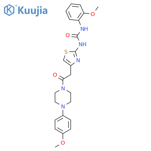 1-(2-methoxyphenyl)-3-(4-{2-4-(4-methoxyphenyl)piperazin-1-yl-2-oxoethyl}-1,3-thiazol-2-yl)urea structure