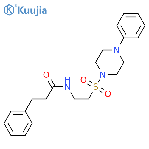 3-phenyl-N-{2-(4-phenylpiperazin-1-yl)sulfonylethyl}propanamide structure
