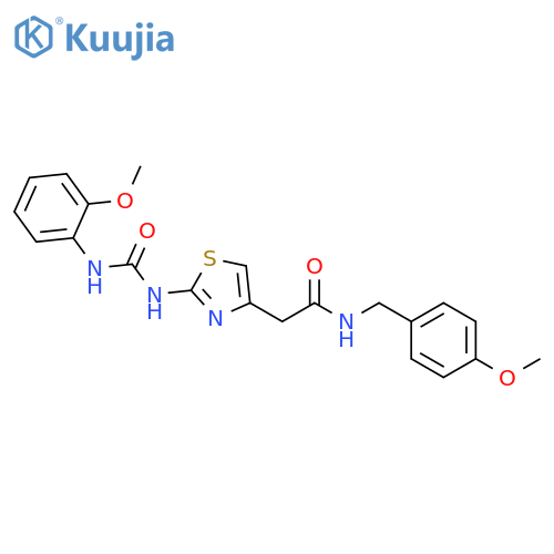 2-(2-{(2-methoxyphenyl)carbamoylamino}-1,3-thiazol-4-yl)-N-(4-methoxyphenyl)methylacetamide structure