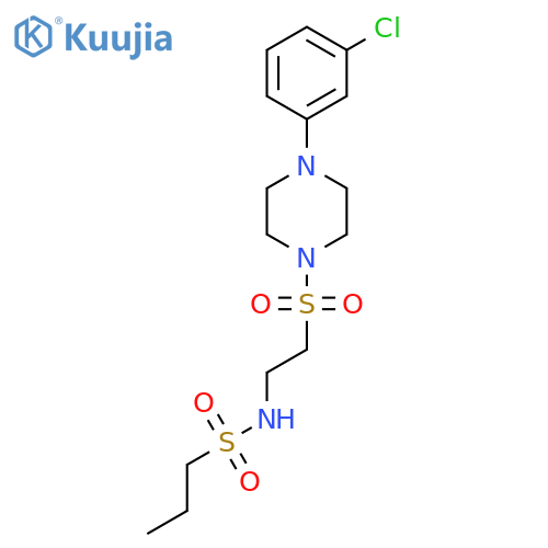 N-(2-{4-(3-chlorophenyl)piperazin-1-ylsulfonyl}ethyl)propane-1-sulfonamide structure