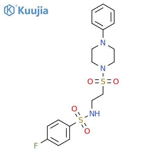 4-fluoro-N-{2-(4-phenylpiperazin-1-yl)sulfonylethyl}benzene-1-sulfonamide structure