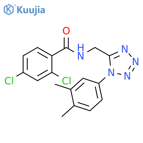 2,4-dichloro-N-{1-(3,4-dimethylphenyl)-1H-1,2,3,4-tetrazol-5-ylmethyl}benzamide structure