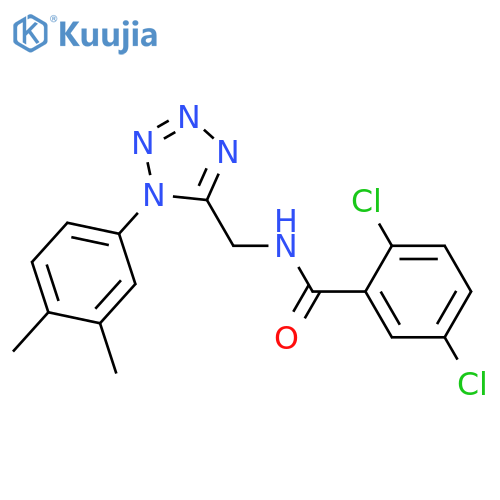 2,5-dichloro-N-{1-(3,4-dimethylphenyl)-1H-1,2,3,4-tetrazol-5-ylmethyl}benzamide structure
