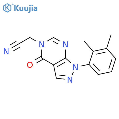 2-1-(2,3-dimethylphenyl)-4-oxo-1H,4H,5H-pyrazolo3,4-dpyrimidin-5-ylacetonitrile structure