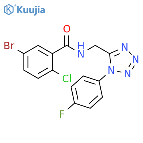 5-bromo-2-chloro-N-{1-(4-fluorophenyl)-1H-1,2,3,4-tetrazol-5-ylmethyl}benzamide structure