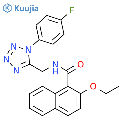2-ethoxy-N-{1-(4-fluorophenyl)-1H-1,2,3,4-tetrazol-5-ylmethyl}naphthalene-1-carboxamide structure