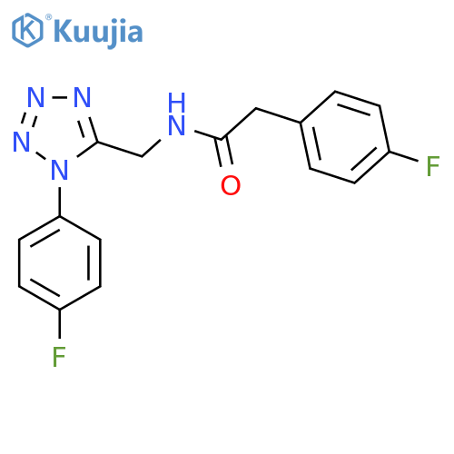 2-(4-fluorophenyl)-N-{1-(4-fluorophenyl)-1H-1,2,3,4-tetrazol-5-ylmethyl}acetamide structure