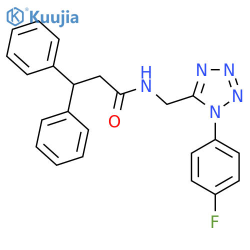 N-{1-(4-fluorophenyl)-1H-1,2,3,4-tetrazol-5-ylmethyl}-3,3-diphenylpropanamide structure